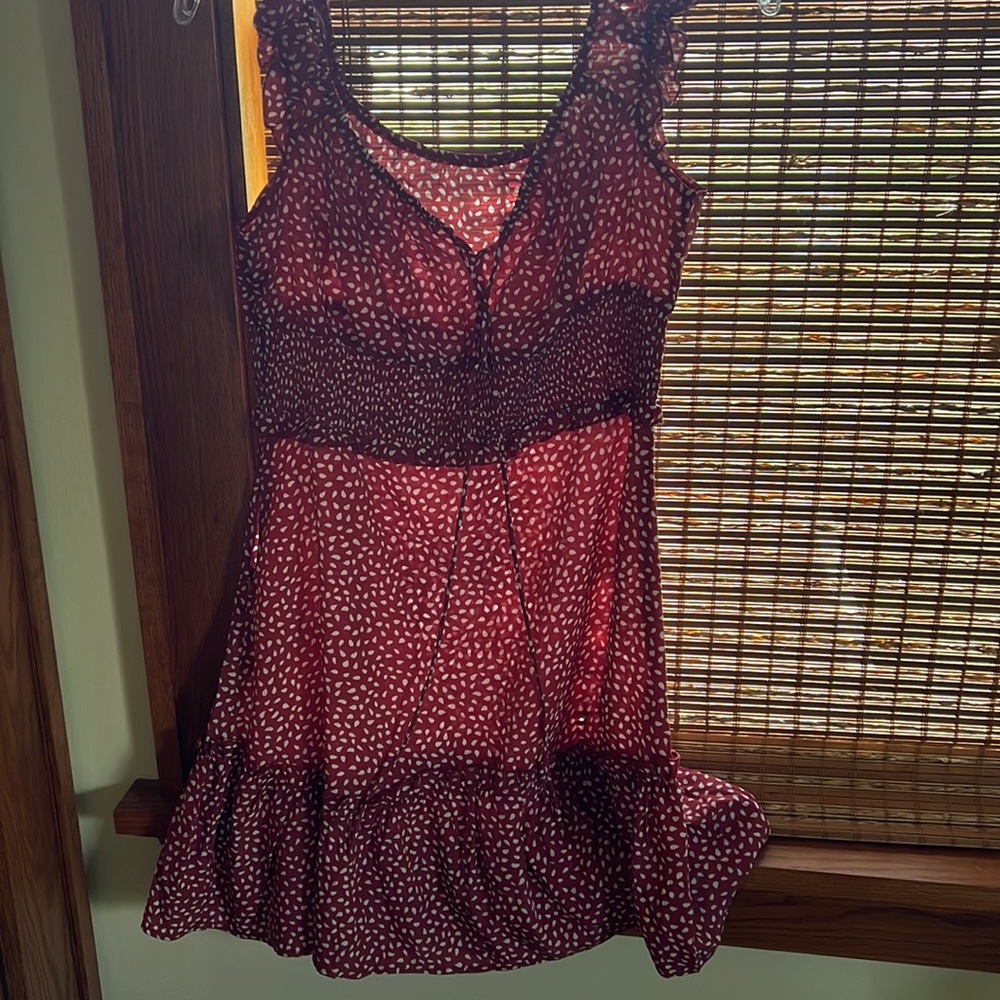 Red Mini Ruffle Dress - Picture 2 of 2